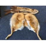 A lined ladies fox cape, initialled ECM; and a three-skin fox stole. (2)