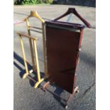 A Windsor electric trouser press with hanger and stud tray; and a beech dressing stand with jacket