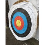 A string bound straw archery target. (51in dia)