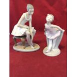 Two Nao Spanish porcelain dancer figurines. (2)