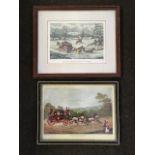 James Pollard, two framed coloured coaching prints, titled The Mail Coach in a Drift of Snow and The