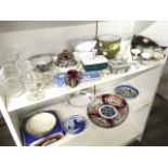 Miscellaneous ceramics & glass including an oval Imari platter, Wedgwood jasperware, a square