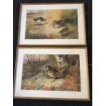 Archibald Thorburn, a pair, lithographic numbered coloured prints of woodcock, published by