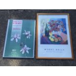 Wendy Hoile, a framed coloured still life poster from an exhibition; and another poster