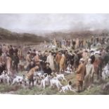 George Earl, a large coloured print of the 1904 Meeting of the Gun Dog Society, North Wales, mounted