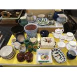 Miscellaneous ceramics including a Royal Albert tea-for-two set, Denby, studio pottery, Quimper, a