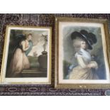 A 1902 mezzotint depicting classical lady in extensive landscape by urn, signed in pencil on