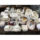 Miscellaneous ceramics including blue & white, a Masons sauceboat on stand, Coalport, sets of