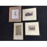 Two framed nineteenth century handcoloured steel engravings - Alnwick & Morpeth; a framed Hull print