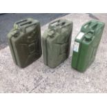 Two Italian Bellino 20 litre jerry cans dated 1993; and another similar dated 2011. (3)