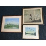 A 1947 Vernon Ward print depicting pair of ducks over lilleypond, signed in pencil on margin and