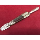 A twentieth century Argentinian dagger, with foliate leaf scrolled silver plated mounts and