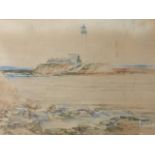 Victor Noble Rainbird, watercolour, St Mary's Island, titled and signed, mounted & framed. (14.5in x