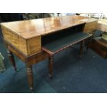A George IV mahogany square piano by John Broadwood with later conversion to a sideboard, having