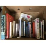 A box of books - cookery, paperbacks, warfare, novels, etc. (A lot)