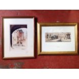 Terry Donnelly, a print of The Black Gate, Newcastle, signed in pencil on mount, framed; and a