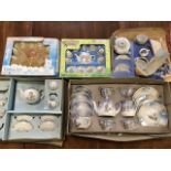 Five boxed childrens ceramic teasets - circus, lustre, floral, teddies, etc - A/F. (5)