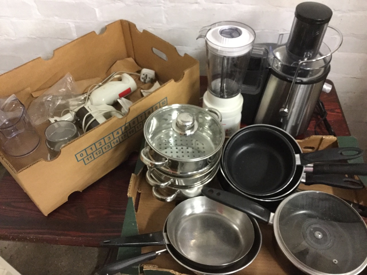 An Andrew James electric food processor; a Moulinex food mixer with various attachments, etc; and