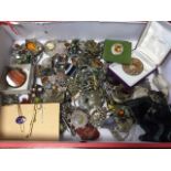 A quantity of Scottish polished stone jewellery including brooches, some silver, celtic, agate,