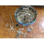 A large quantity of mainly paste diamonds clips, brooches, buckles, tanzanite set, spays,