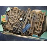 A quantity of Hornby O gauge railway track - curves, straights, bends, etc. (105 pieces)