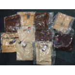Ten lambswool crewe neck childrens jumpers - various brown/fawn colours and sizes. (10)