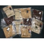 Ten lambswool crewe neck childrens jumpers - various brown/fawn colours and sizes. (10)