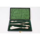 Three piece set of Edwardian dressing implements - comprising glove stretchers,