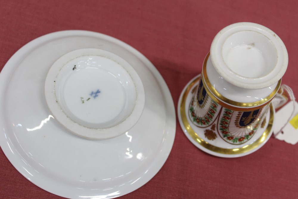 Fine early 19th century, probably Russia porcelain cabinet cup and saucer in the Empire taste, - Image 7 of 7