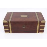 Substantial Early 19th century brass bound mahogany writing box with engraved cartouche - 'John