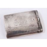 George V silver slide-action vesta case, engraved with the logo of the Times Newspaper 1926,