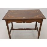 19th century Italian walnut and marquetry inlaid table,