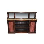 Early Victorian rosewood inverted breakfront chiffonier,