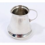 George V silver cream jug of tapering form, with flared rim and loop handle (Birmingham 1917),