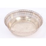 Continental white metal bowl with pierced decoration, underside stamped - ERCUIS FRANCE.