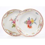 Pair late 18th century Meissen porcelain circular dishes,