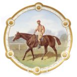An unusual Davenport cabinet plate, printed and painted after G.