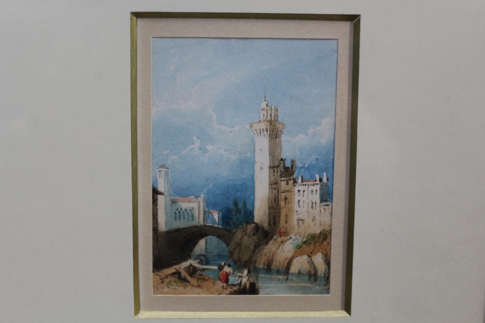 Frédéric Bourgeois De Mercey (1805 - 1860), pair watercolours - Bruges Cathedral and Padua, - Image 2 of 3