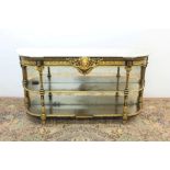 Good mid-19th century marble-topped ebonised and gilt-heightened credenza of bowed outline,