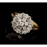 Diamond cluster ring,