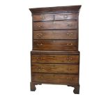 George III mahogany chest on chest,