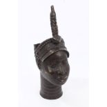 Benin-style bronze head of a Queen,