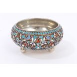 Late 19th century Imperial Russian silver salt of circular form,