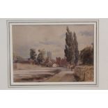 Thomas Hartley Cromek (1809 - 1873), watercolour - Lincoln from the city gate, signed and inscribed,