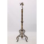 Late 19th / early 20th century gilt metal standard lamp,