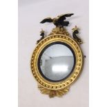 Good Regency gilt convex wall mirror,