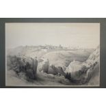 After David Roberts (1776 - 1864), lithograph - Jerusalem from the mount of Olives,