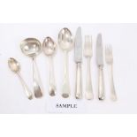 Early 20th century composite canteen of Old English pattern cutlery - comprising six tablespoons