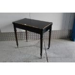 Victorian ebonised card table,