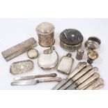 Selection of miscellaneous Victorian and early 20th century silver - including sewing box, egg cup,